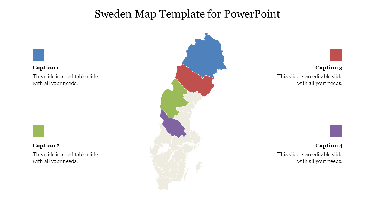 Sweden Map Template For PowerPoint Presentation